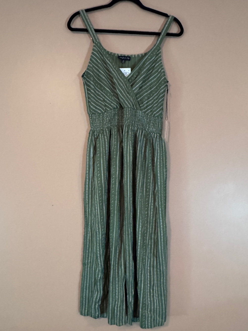 NWT Green Striped Sleeveless Maxi Dress